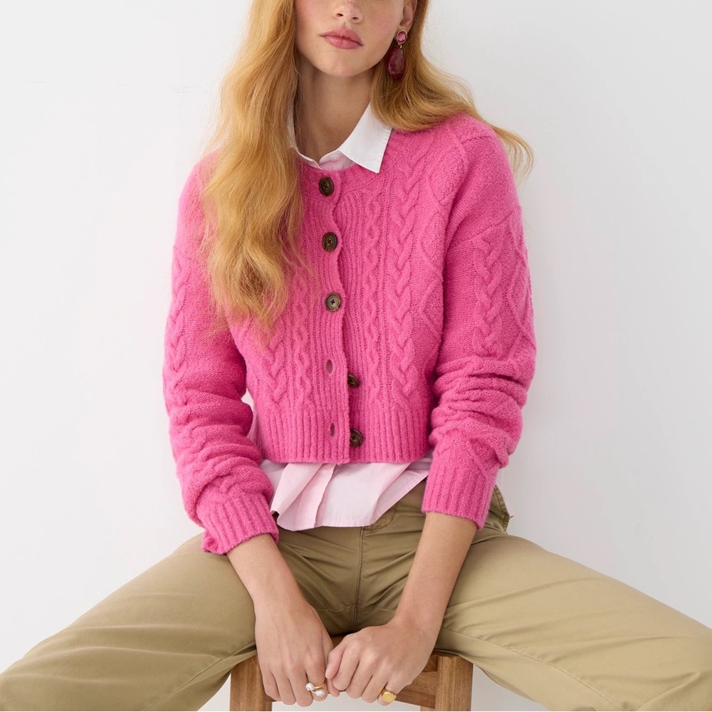 J. Crew Cashmere Cropped Cardigan Sweater